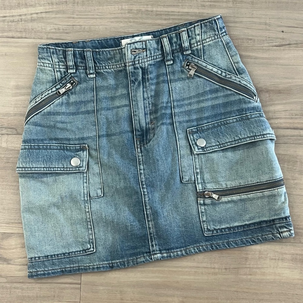 We the Free- denim Cargo skirt -Anthropologie-Size-26